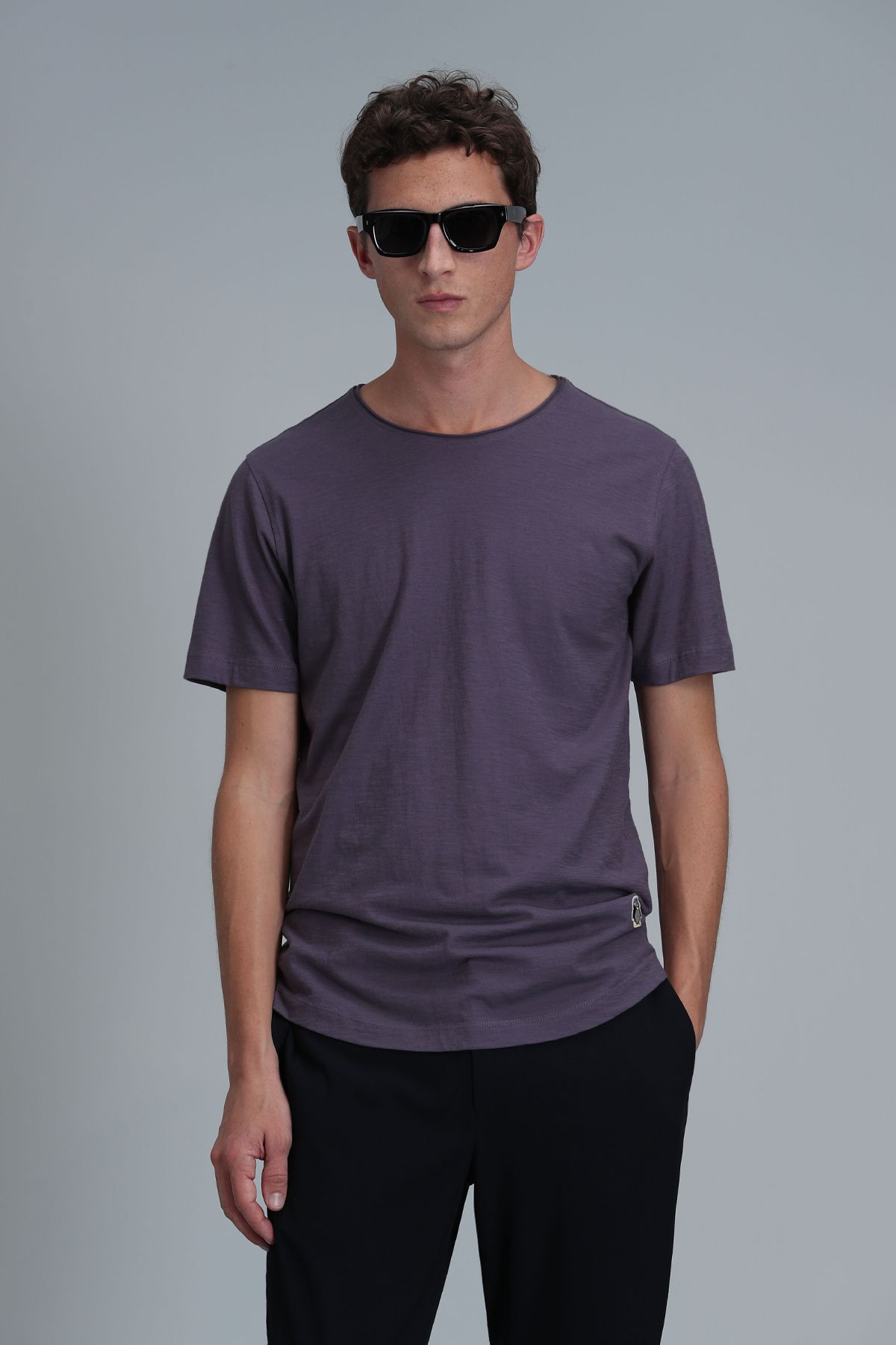 Lufian Junya Erkek Basic Tişört Mürdüm