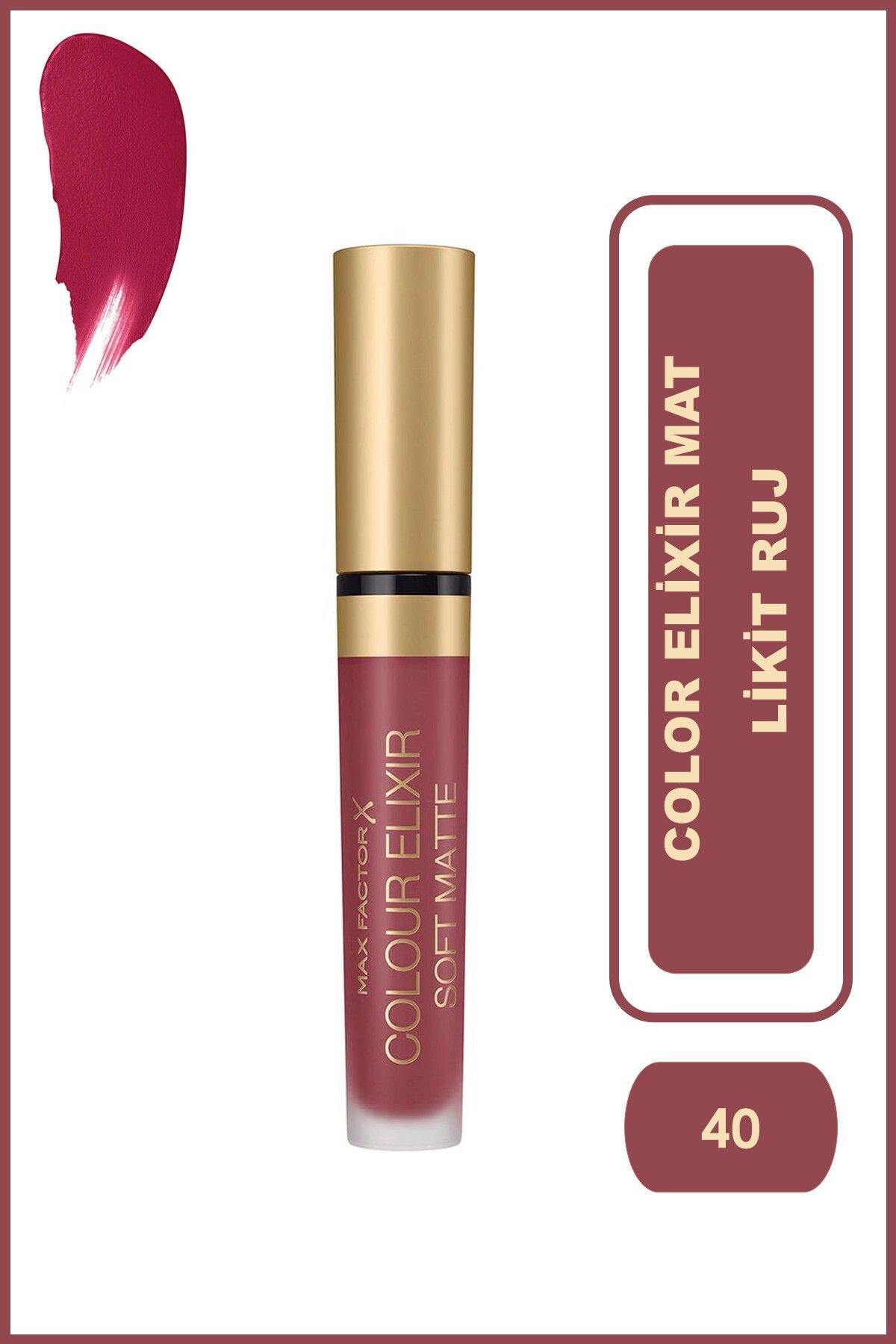 Max Factor Likit Mat Ruj Color Elixir Matte 040 Soft Berry