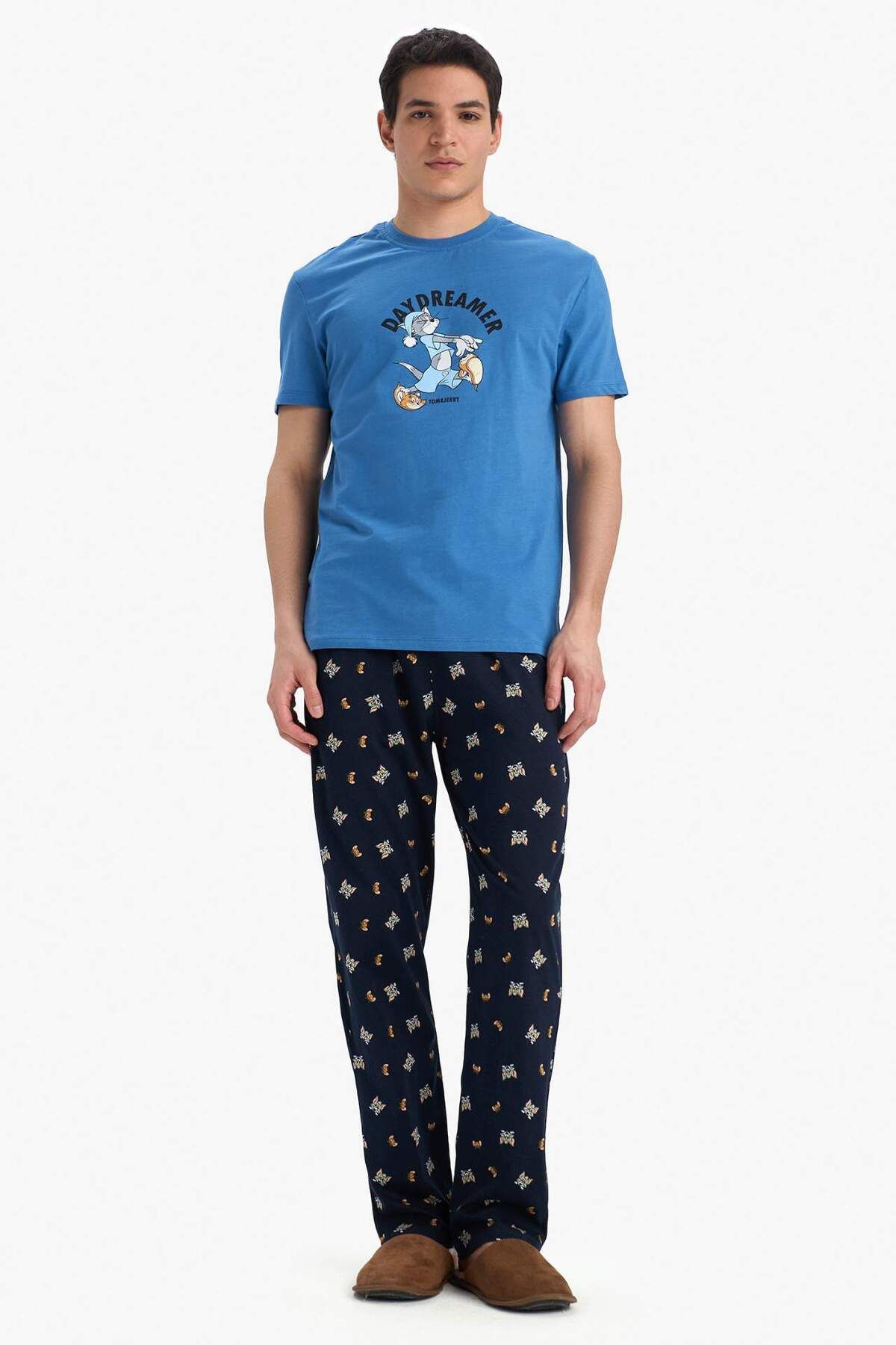 Defacto Tom & Jerry Pijama Takımı Kısa Kollu Üst Uzun Alt B8658AX25SP