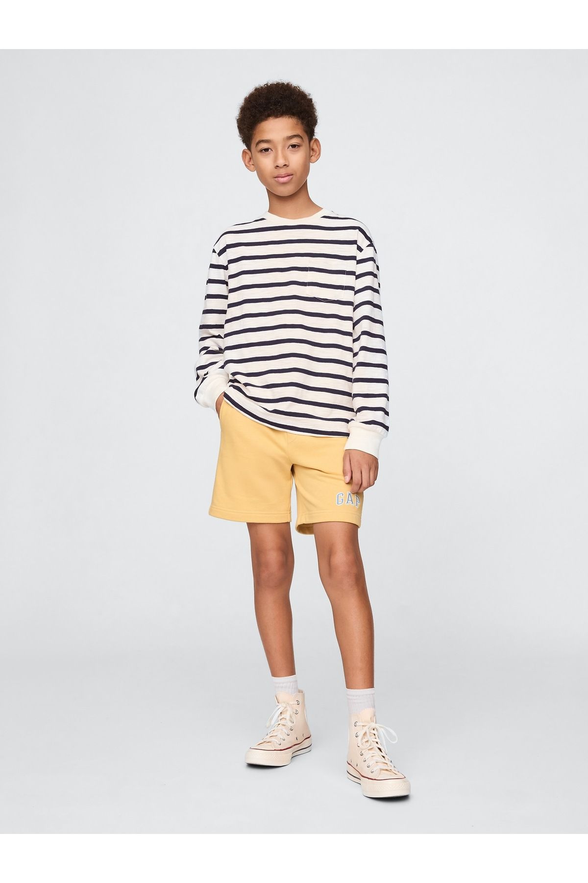 GAP Erkek Çocuk Sarı Gap Logo Pull-On Relaxed Havlu Kumaş Şort