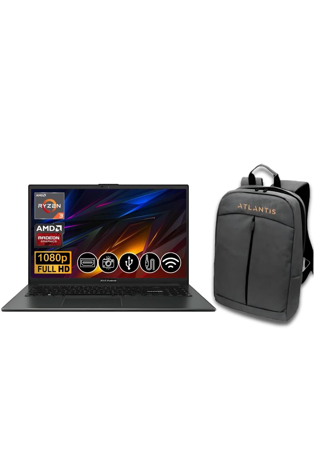 ASUS VivoBook Go 15 R3-7320U 8GB 1TB M.2 SSD E1504FA-NJ097 ATL13 15.6" Fdos Notebook +çanta