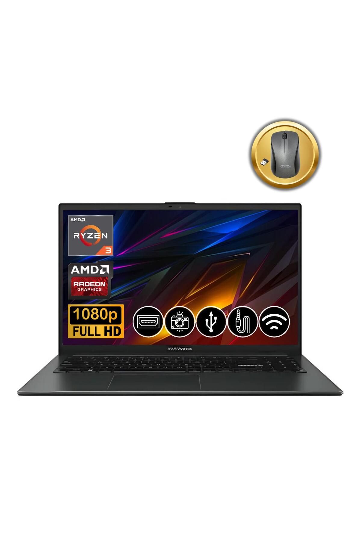 ASUS VivoBook Go 15 R3-7320U 8GB 512GB M.2 SSD E1504FA-NJ097 ATL27 15.6" Fdos Notebook +Mouse
