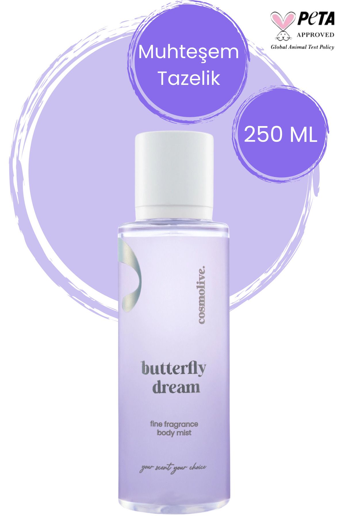 Cosmolive Love Spell Body Mist Vücut Spreyi Butterfly Dream Kadın Işıltılı Nemlendirici 250 ml