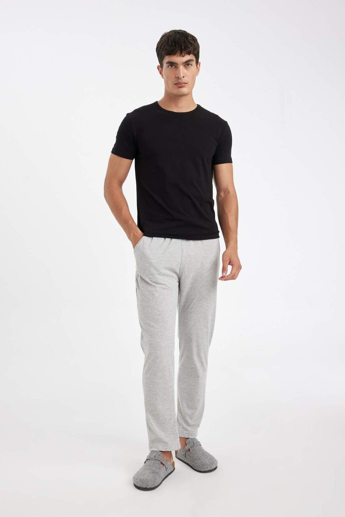 Defacto Regular Fit Beli Bağcıklı Düz Paça Cepli Pijama Altı Z7323AZ24AU