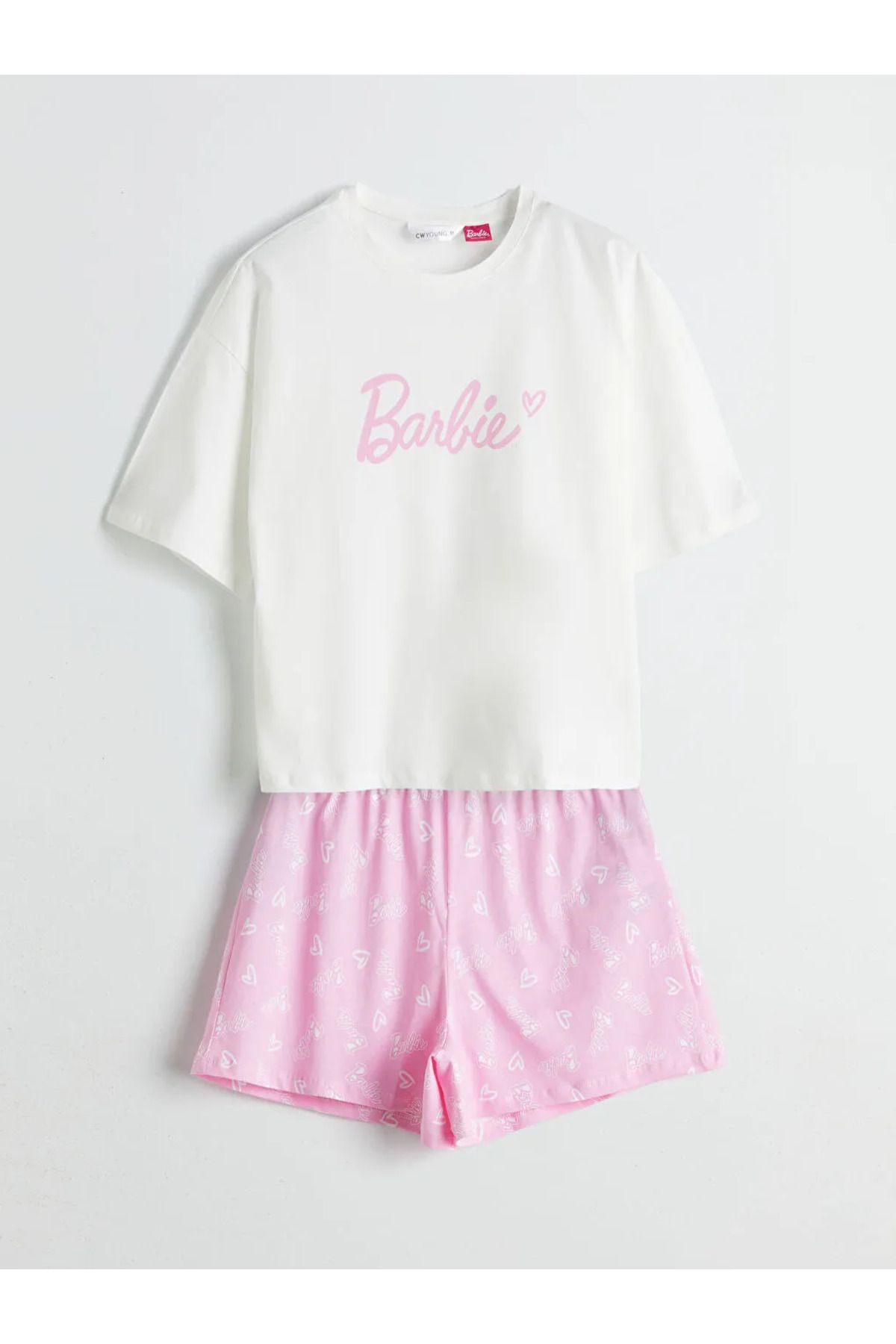 LC Waikiki LCW Young Pembe Barbi Baskılı Kadın Şortlu Pijama Takımı