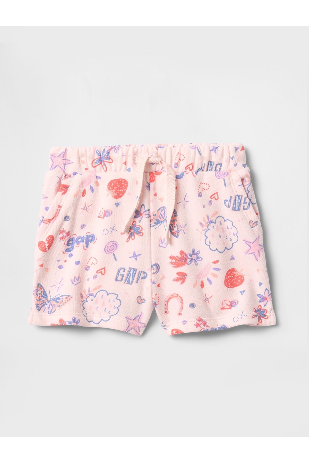 GAP Kız Bebek Pembe Gap Logo Havlu Kumaş Pull-On Şort