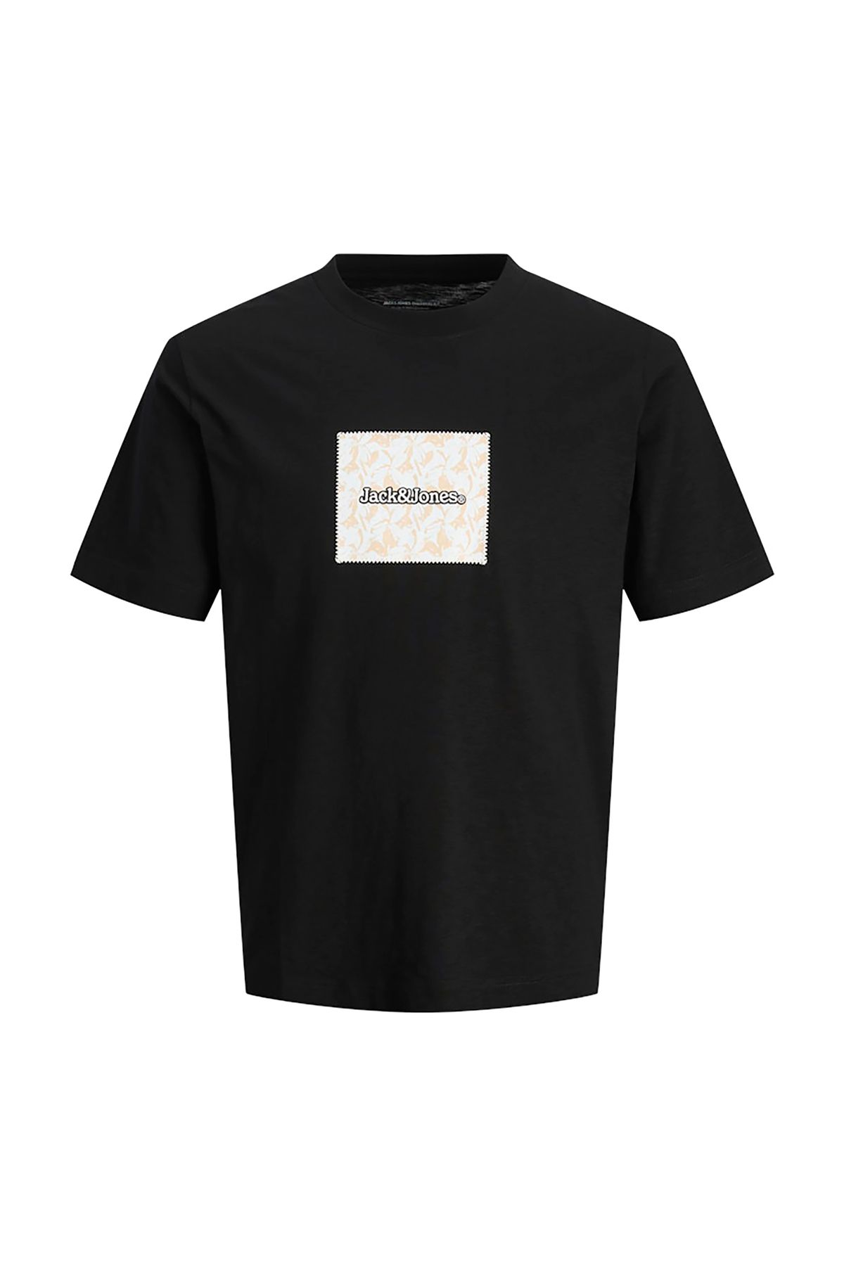 Jack & Jones Split Allover Print Branding Erkek Siyah Tişört (12272993-B)