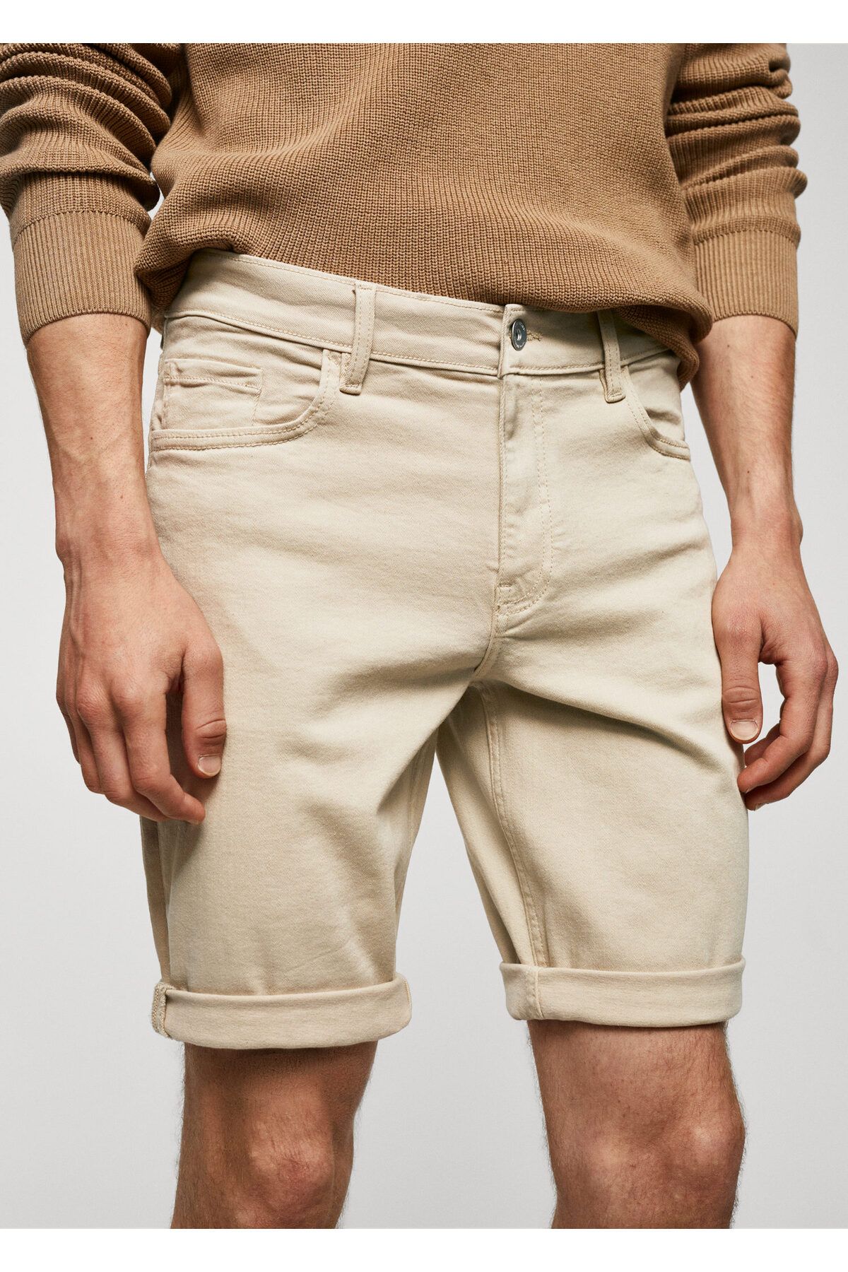 MANGO Man Slim fit kot bermuda şort