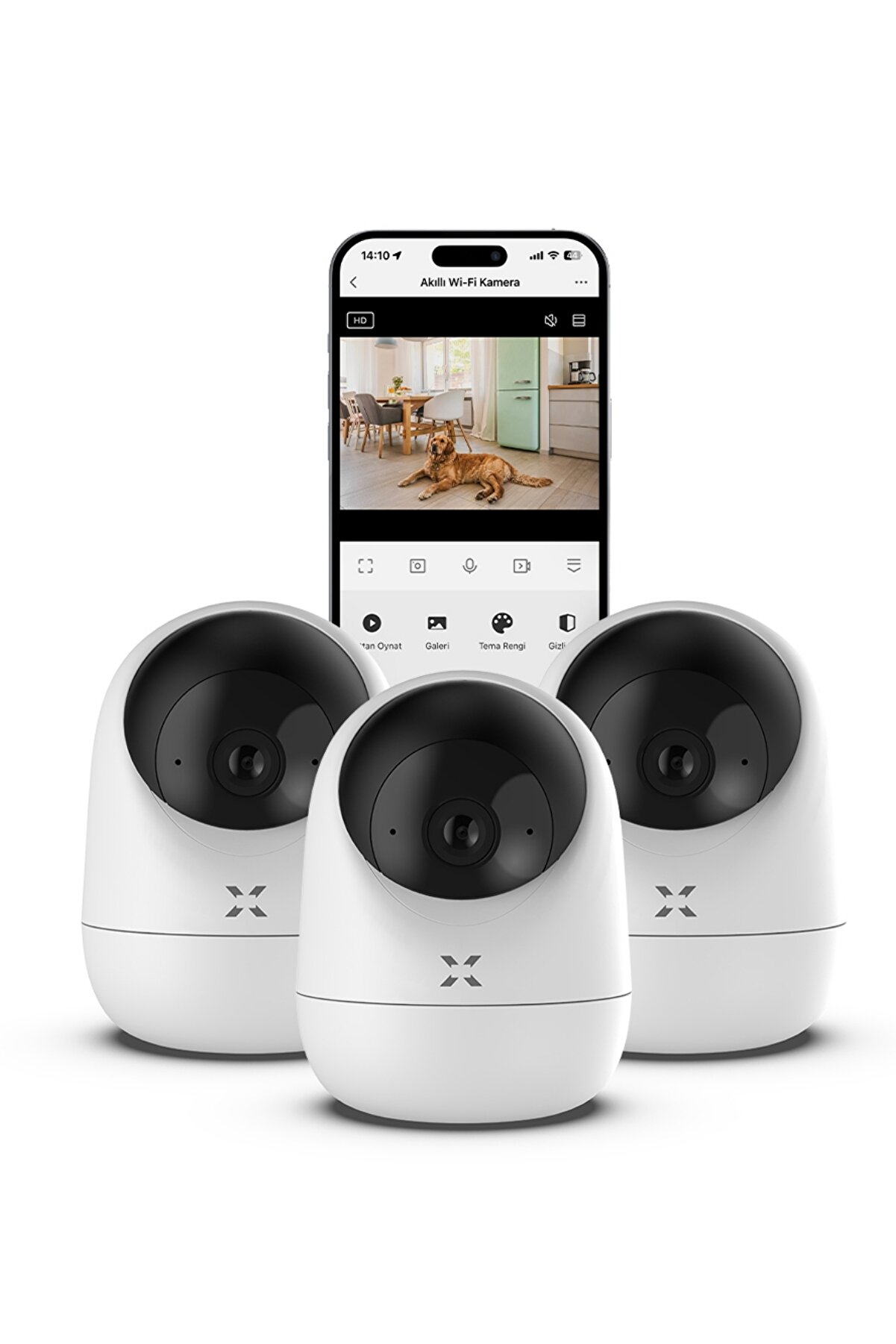 Xenon Smart Ev Kamerası 3’lü Set | 1080p, 3MP, Sesli, Gece Görüşlü | İç Mekan Güvenlik Kamerası