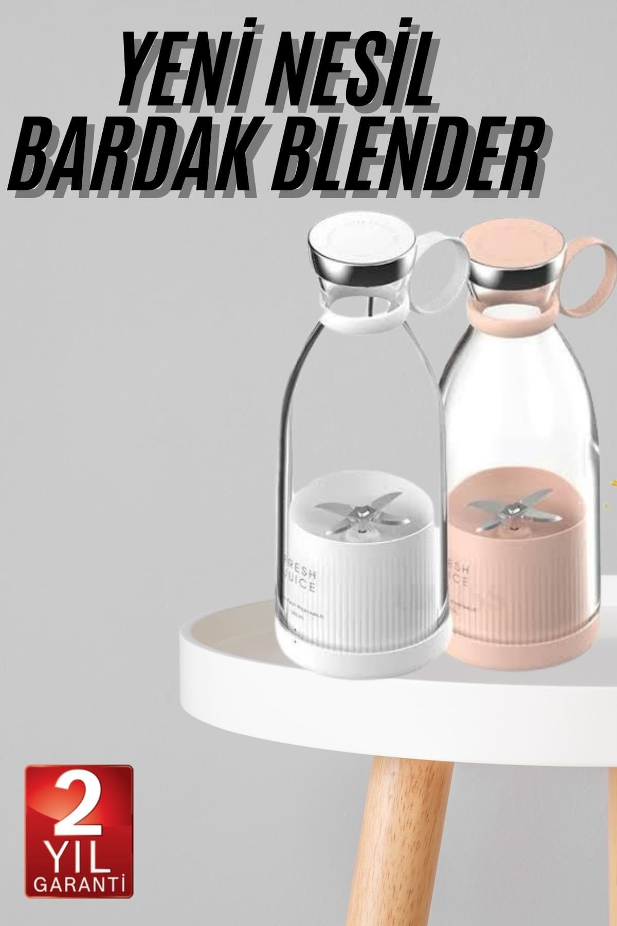 FTA TİCARET Taşınabilir Kablosuz Şarjlı Kişisel Smoothie El Blender Mini Meyve Sıkacağı