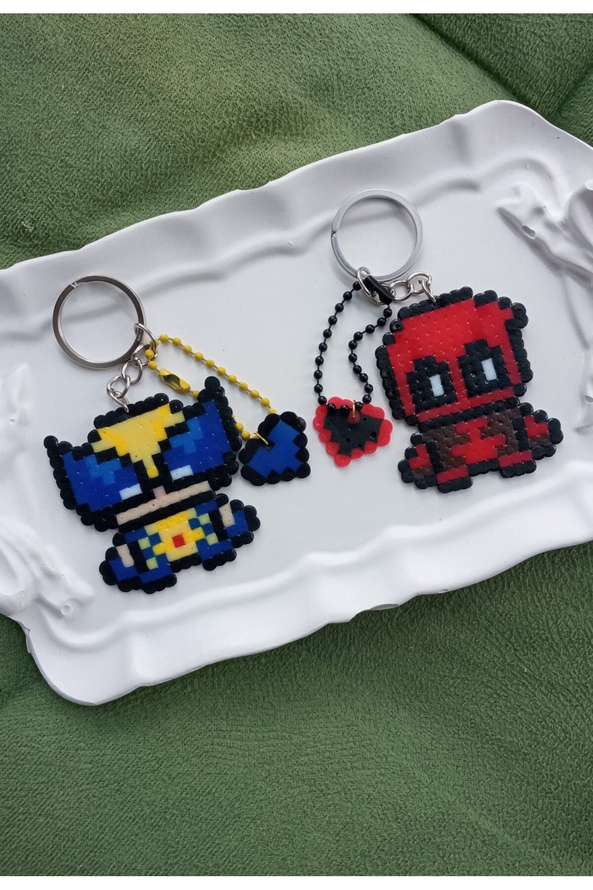 Atölye Moonlit Deadpool Wolverine Matching İkili Anahtarlık (kalp charmlı)