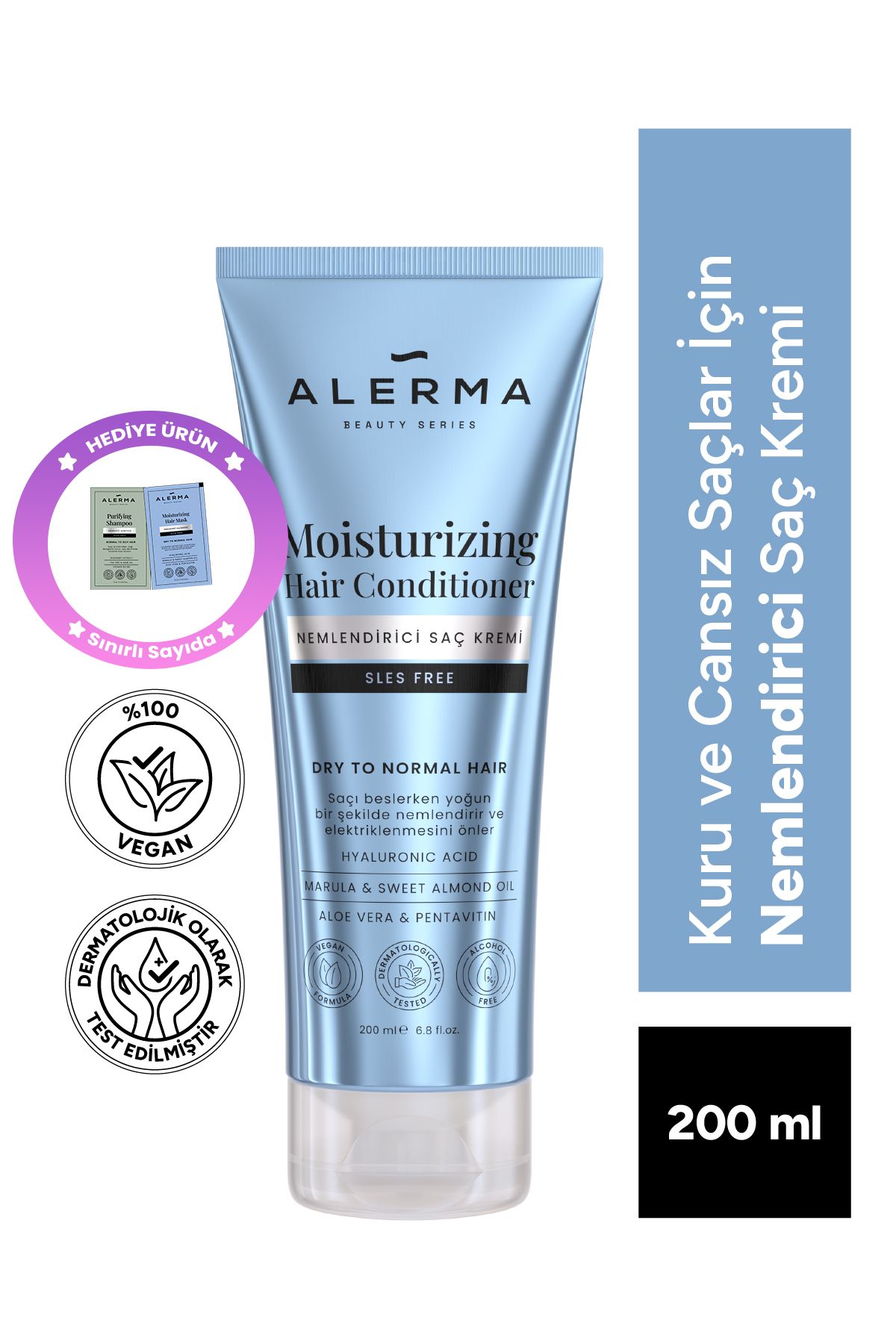 Alerma Kuru Ve Cansız Saçlar Için Nemlendirici Sülfatsız Saç Kremi 200 ml