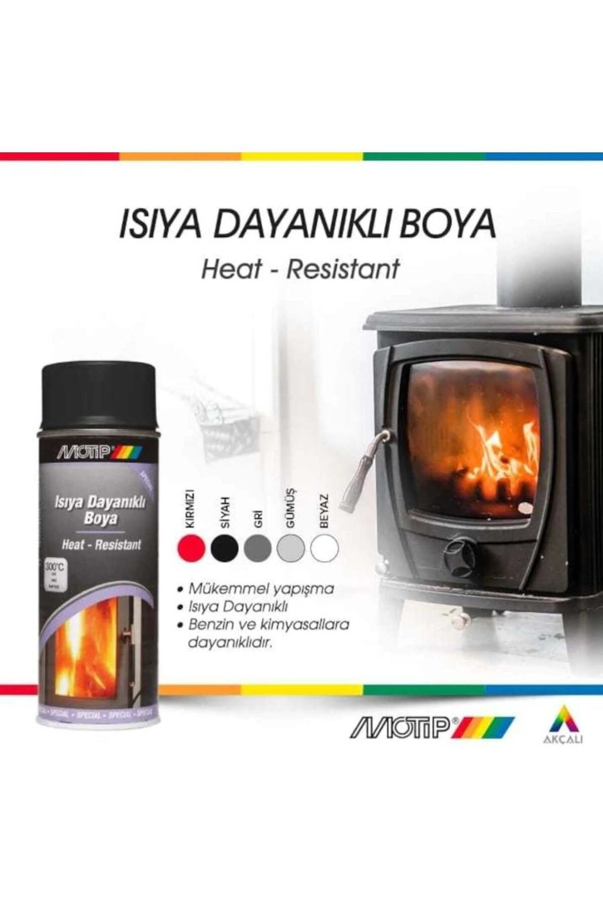 Motip Isıya Dayanıklı Yanmaz Mat Egsoz Mangal Fırın Boyası 400ml