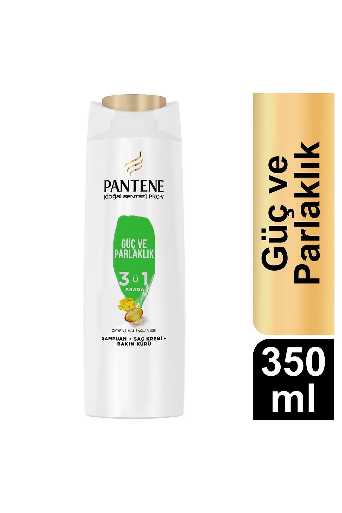 Pantene 350 ml Şampuan Güçlü Ve Parlak 3'ü 1 Arada