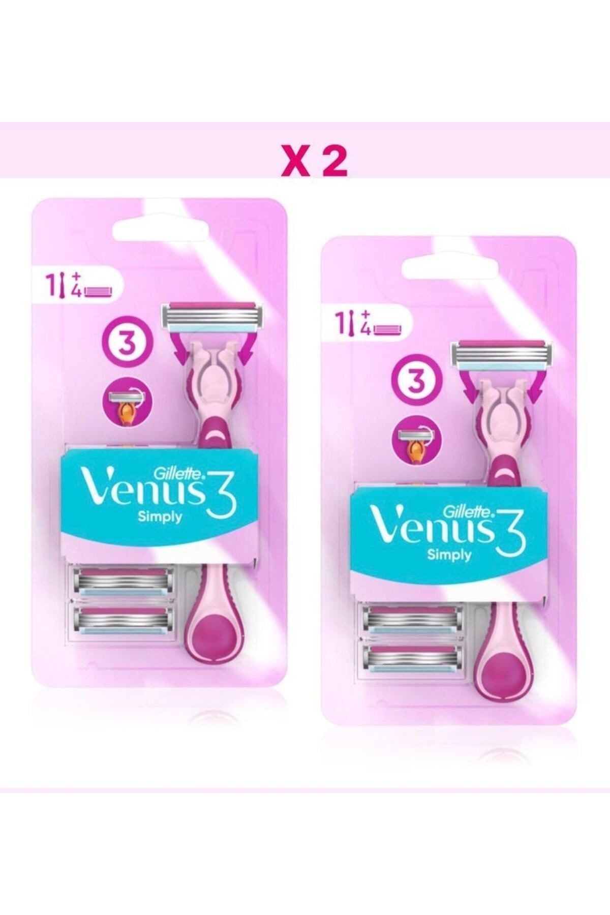 Gillette Venüs Simply Makine 4 Yedek X 2 Adet