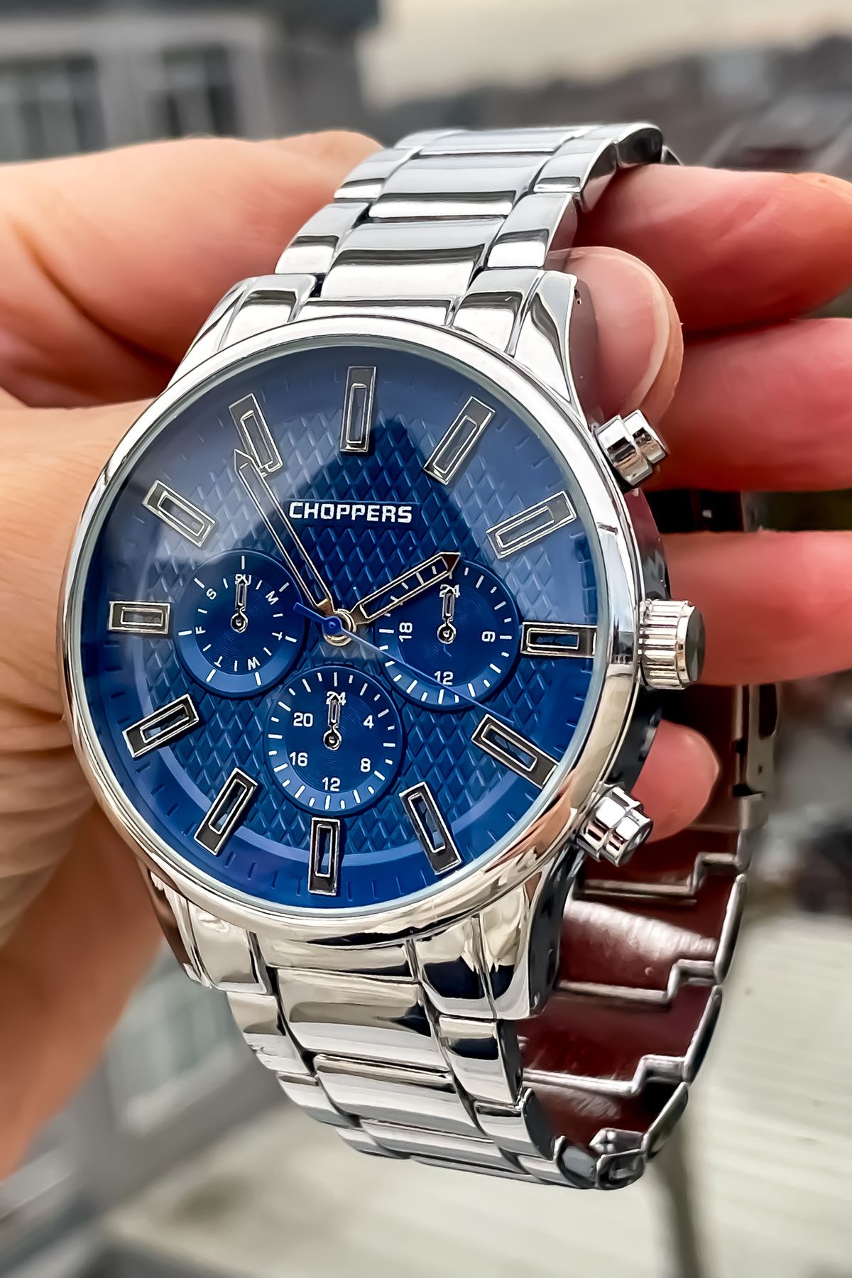 Choppers Marka Mavi Kadran Kordon Erkek Kol Saati Satıcı Garantili