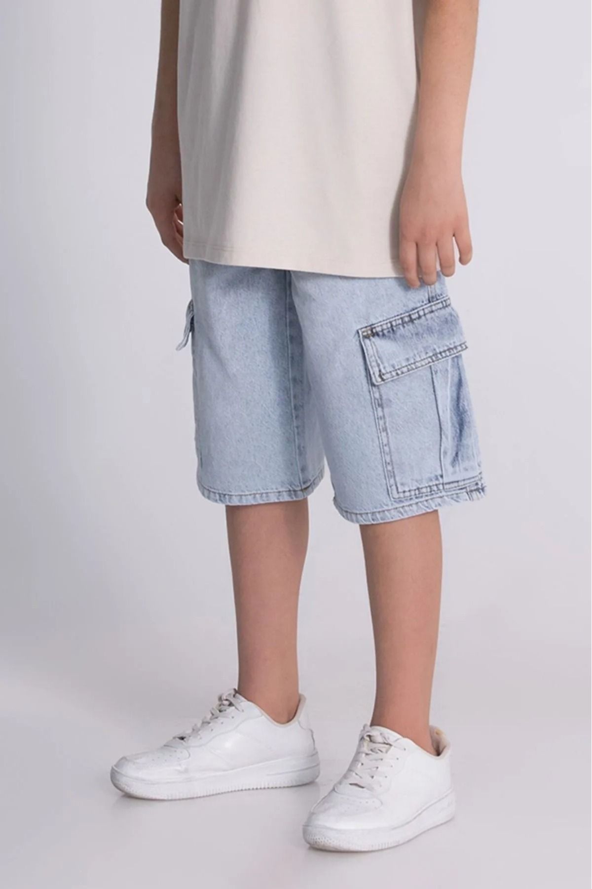 Dmb Deroshkids Erkek Çocuk Kargo Cepli Kot Şort / Jean Şort