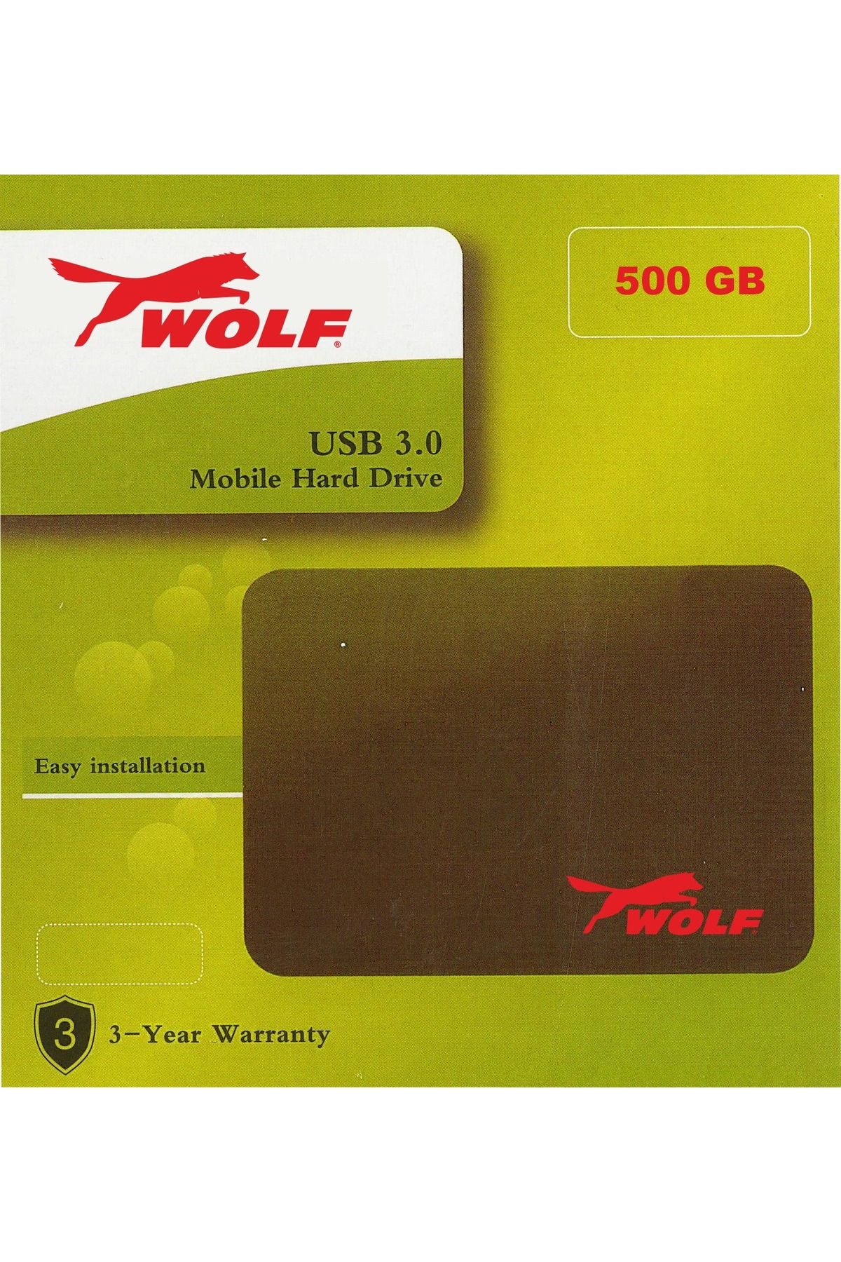 Wolf 500 Gb 500gb Taşınabilir Harici Hardisk Taşınabilir Disk Harddisk 2.5 Siyah