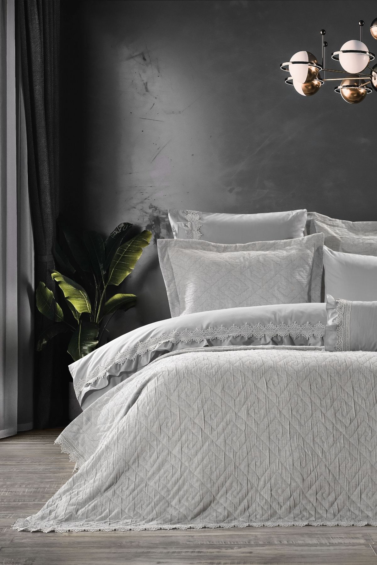 ZEBRA CASA Olive Tek Kişilik Yatak Örtüsü Seti