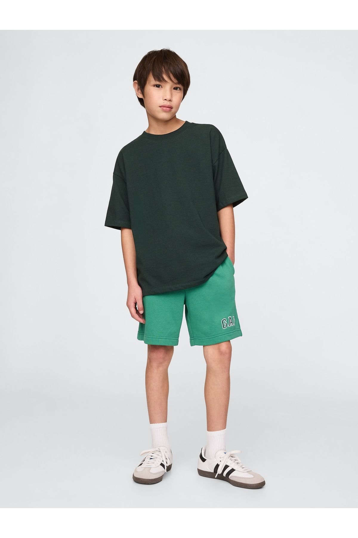 GAP Erkek Çocuk Yeşil Gap Logo Pull-On Relaxed Havlu Kumaş Şort