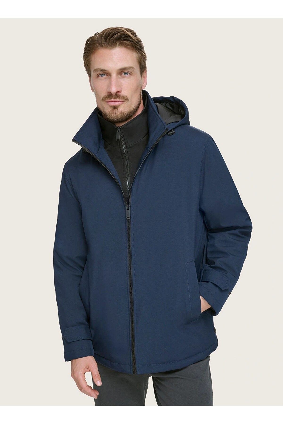 Dockers Dockers Kapüşonlu Regular Fit Mavi Erkek Mont A7075-0000