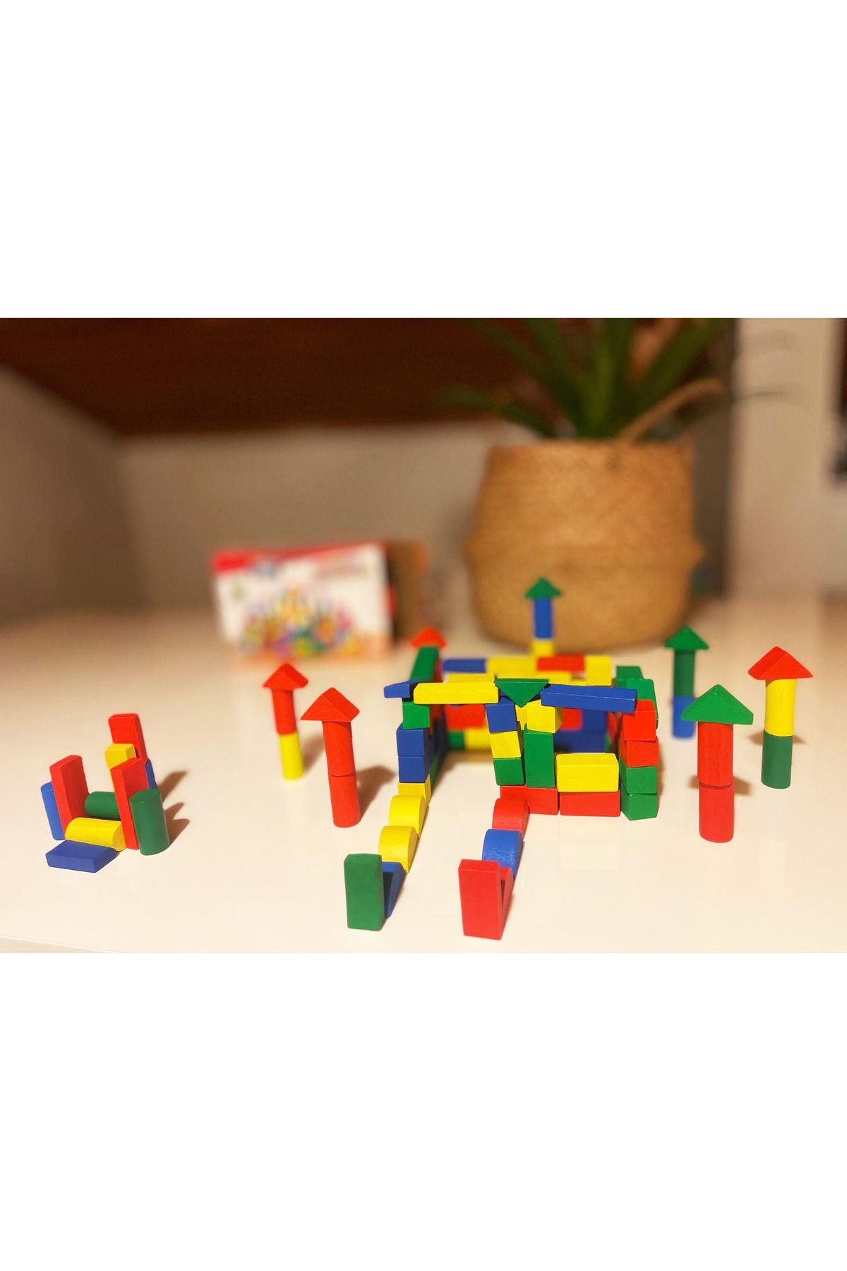 WOODOY Ahşap Bloklar 100 Parça Kutulu Montessori Oyuncak