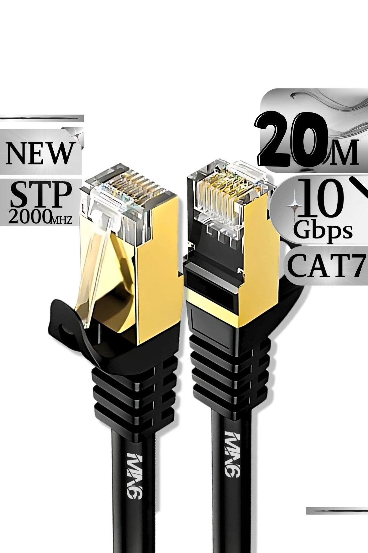 MN6 M109F Cat7 Kablo/20 METRE/10GBPS-2000MHZ-24 Awg-S/STP-Cat7 Ethernet Kablosu
