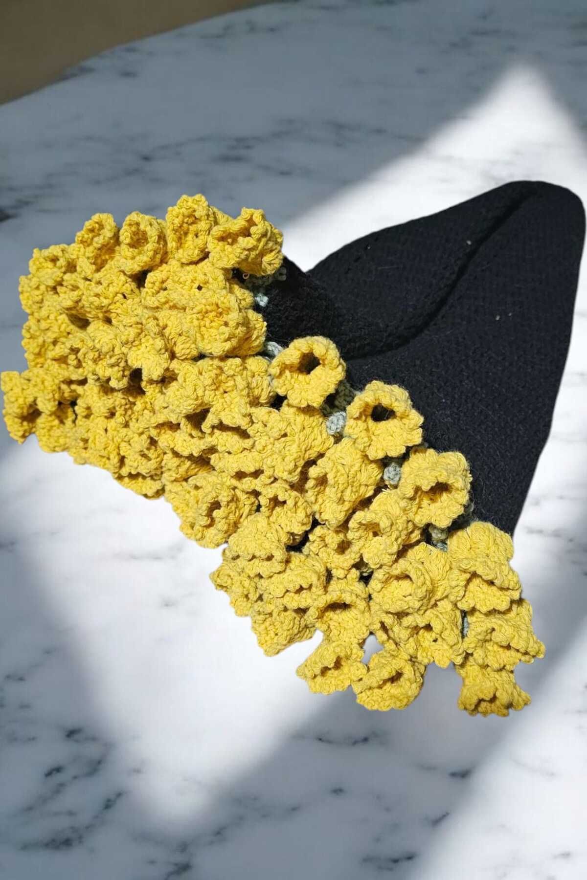 Örgü Sanatı Çiçekli Battaniye, Şal Buket Battaniye, Buket Şal, Çiçek Buketi