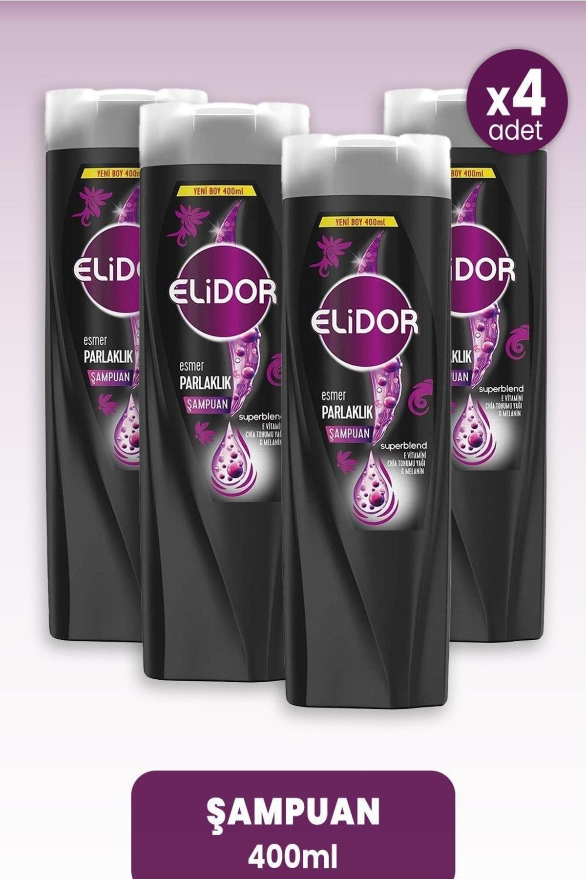 Elidor Şampuan 400 ml Esmer Parlaklık X 4 Adet