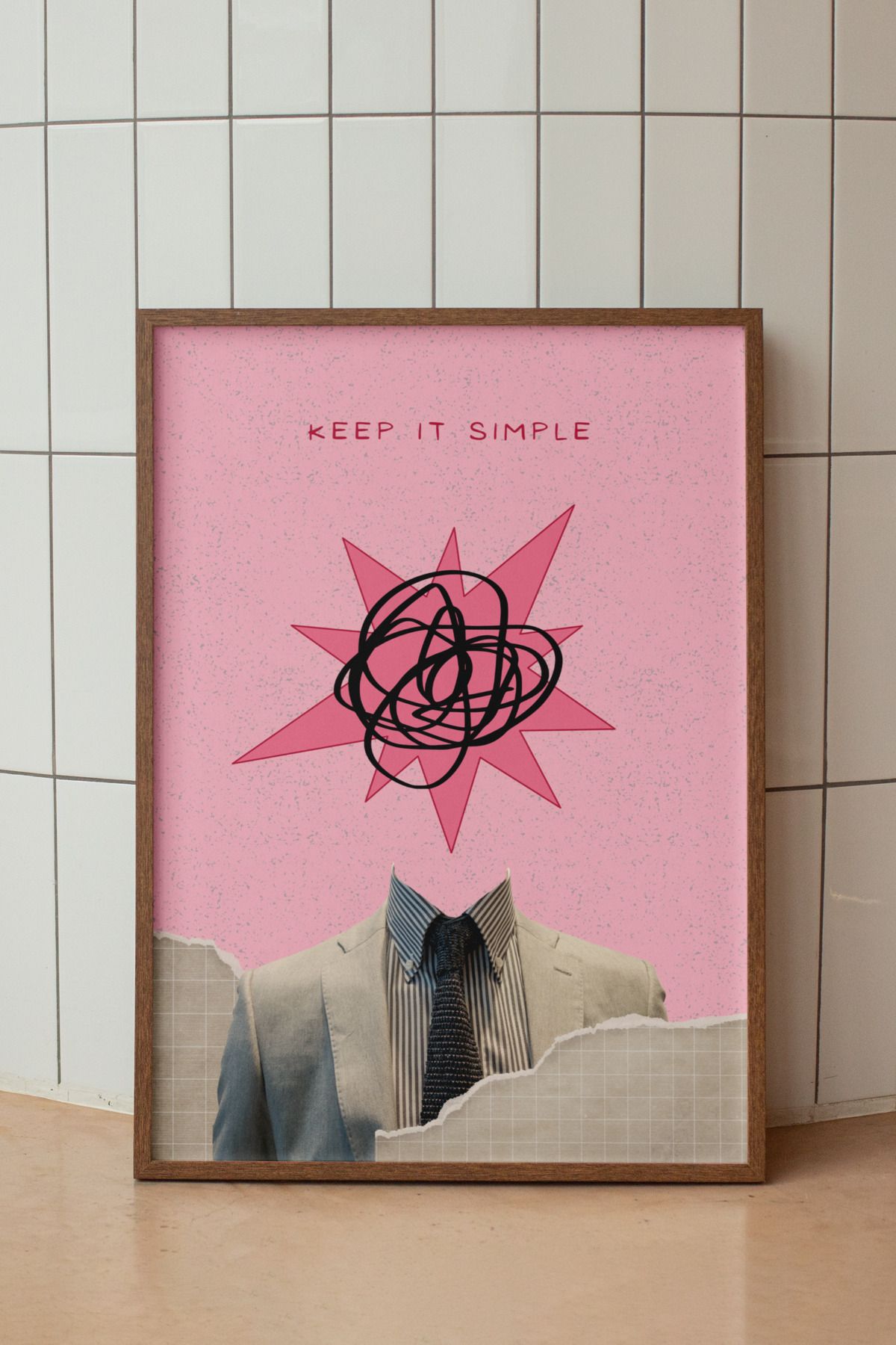 baselith Keep It Simple Poster - Soyut Sanat Tipografi Temalı Duvar Dekoru - Çerçevesiz Baskı