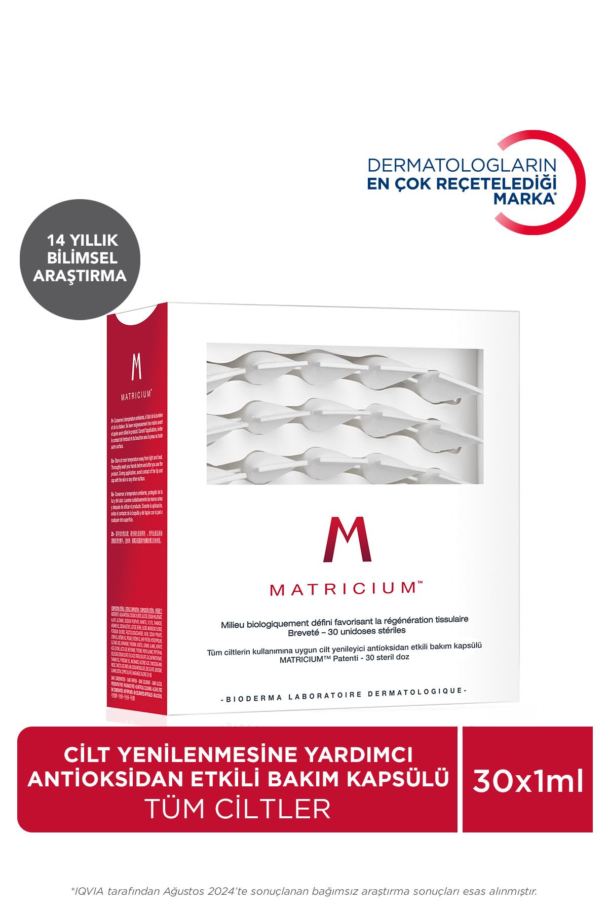 Bioderma MATRICIUM™ Tüm Ciltler için Cilt Yenileyici ve Antioksidan Etkili Bakım Kapsülü 30 x 1 ml