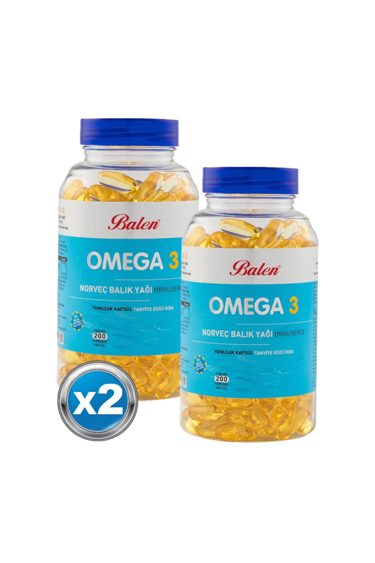 Balen Omega 3 Norveç Balık Yağı (Trigiliserid) 2 Adet 400 Adet Yumuşak Kapsül