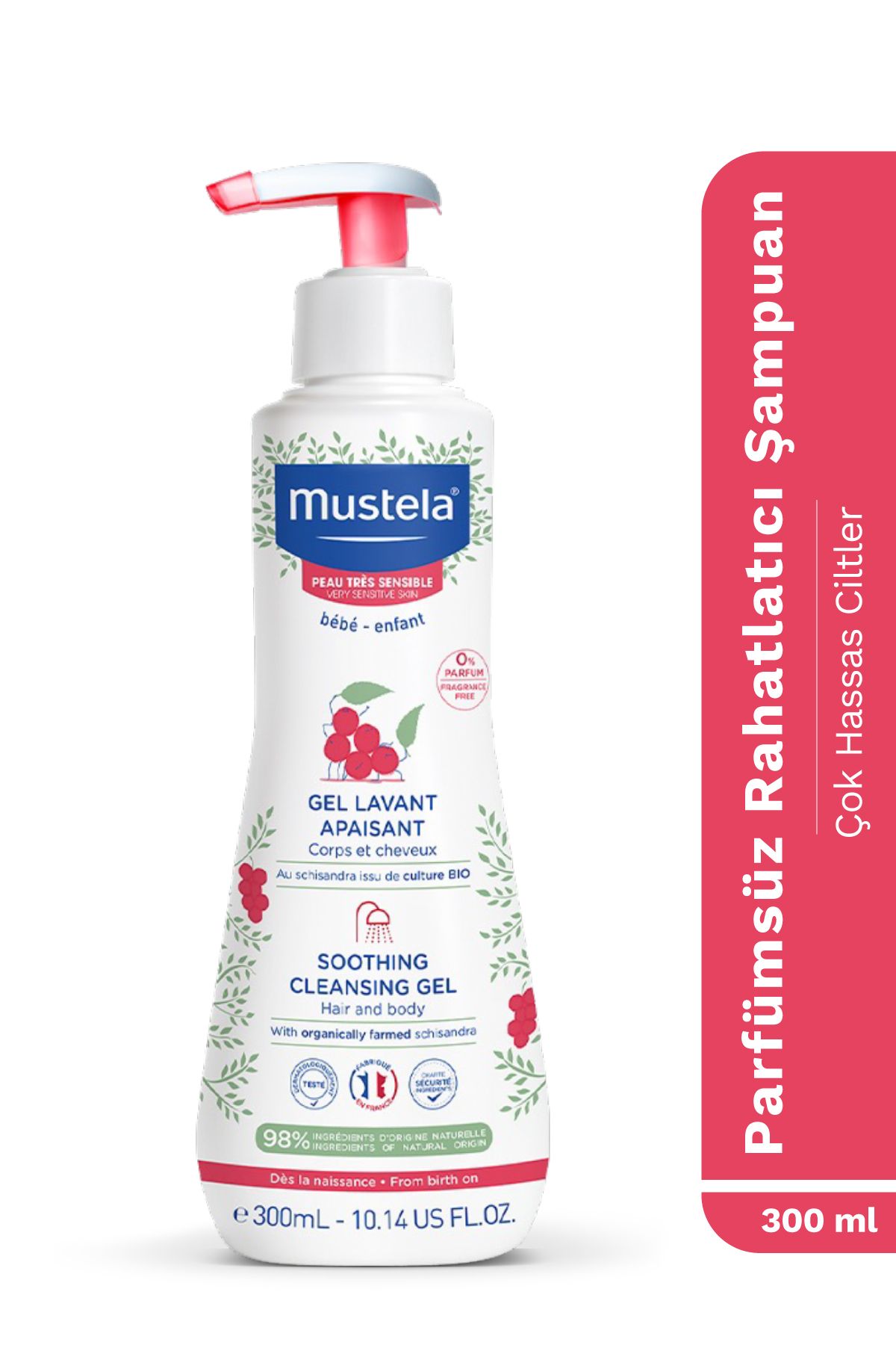 Mustela Çok Hassas Ciltler Için Jel Şampuan 300 ml