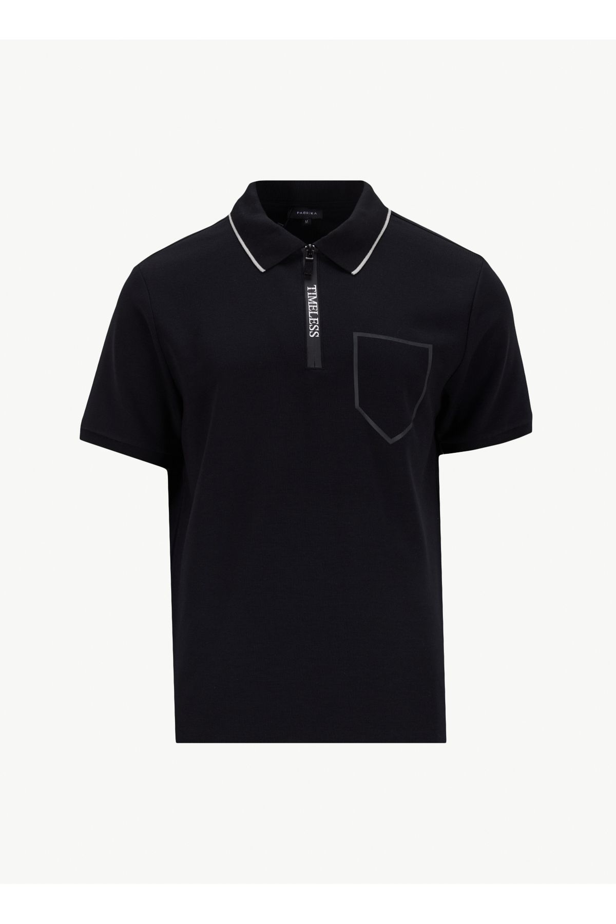 Fabrika Düz Siyah Erkek Polo T-Shirt F5SM-TST 2109