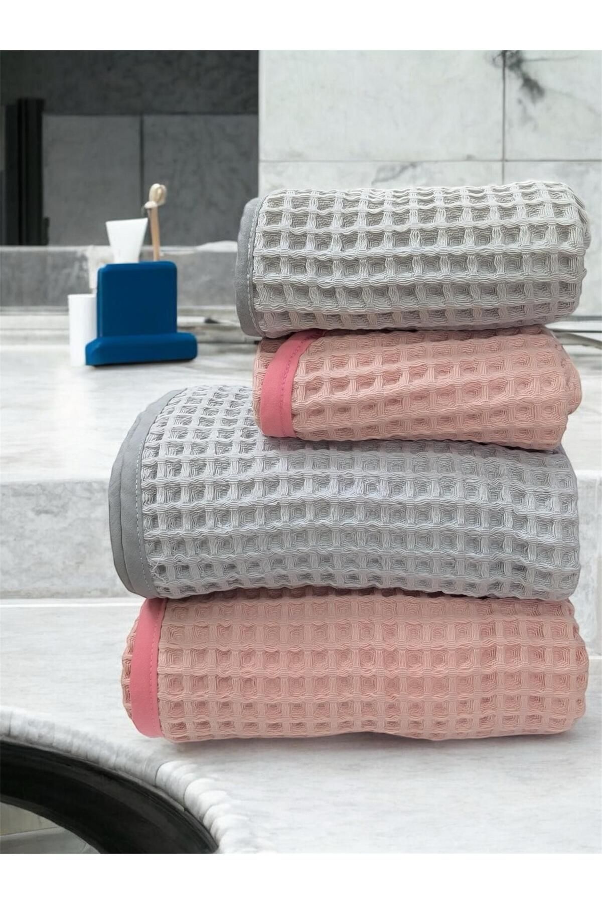 MYSOFTHOME MYSOFT HOME 4'LÜ WAFFLE HAVLU SETİ
