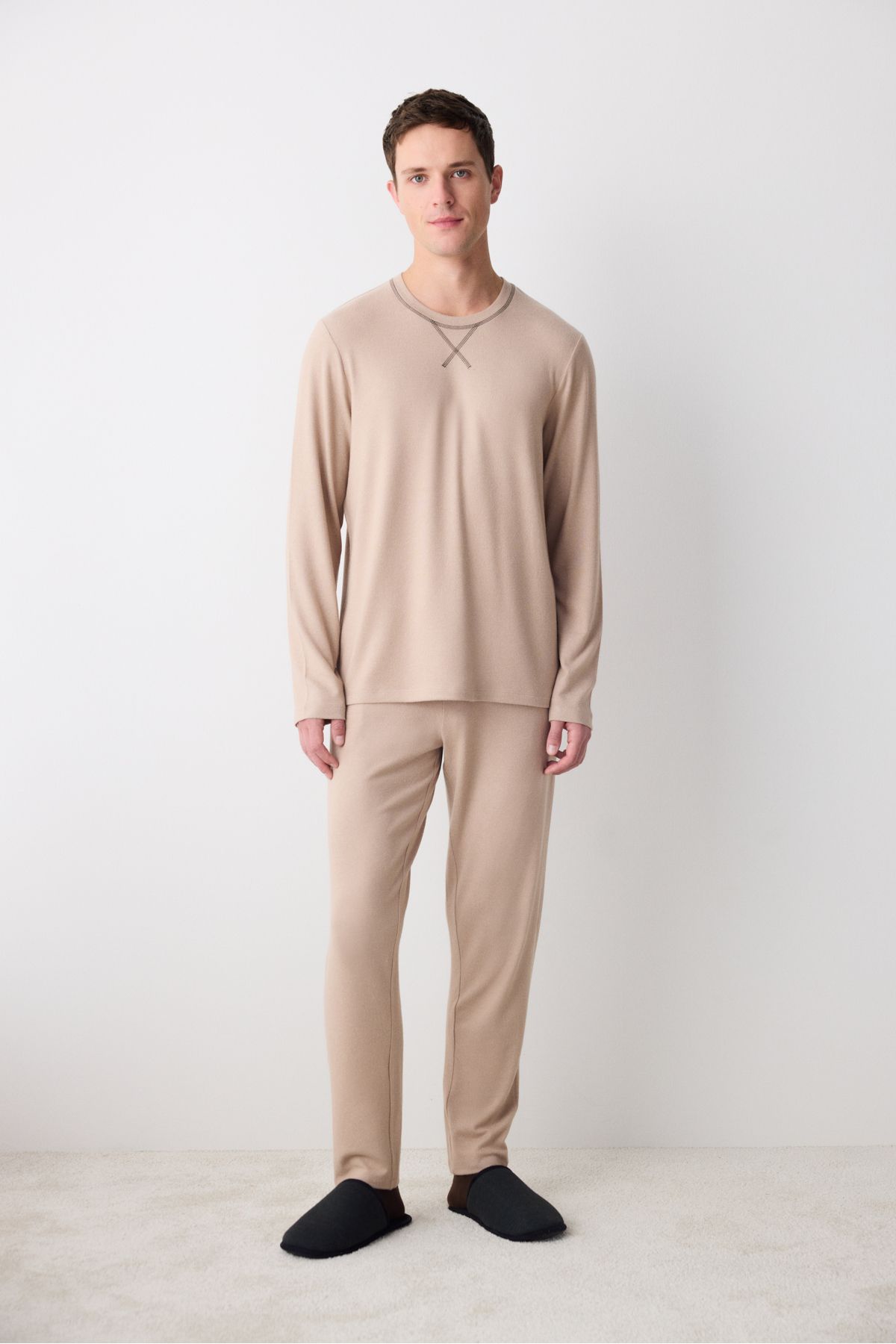 Penti Cosy Bej Pantolon Pijama Takımı