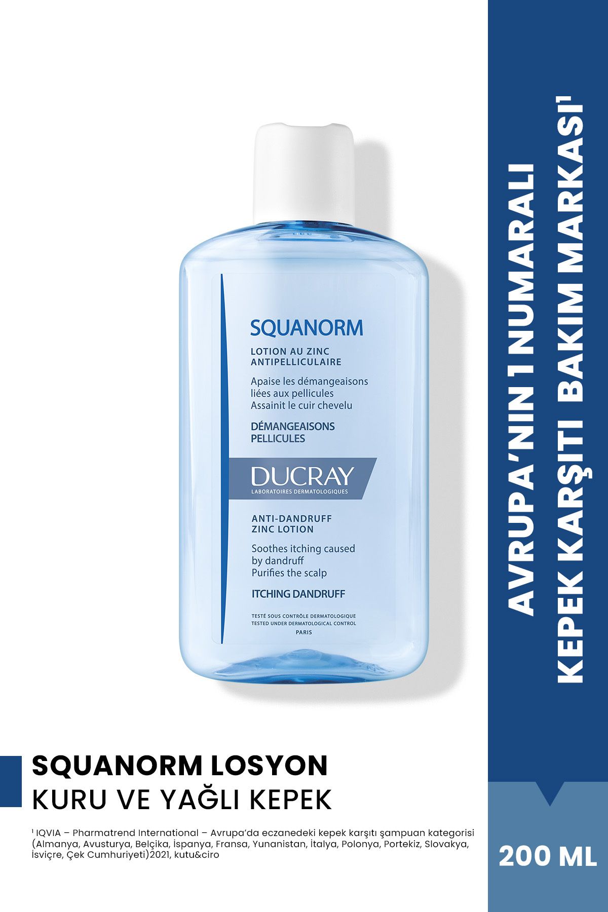 Ducray Squanorm Çinko İçeren Kepek Karşıtı Losyon 200 ml