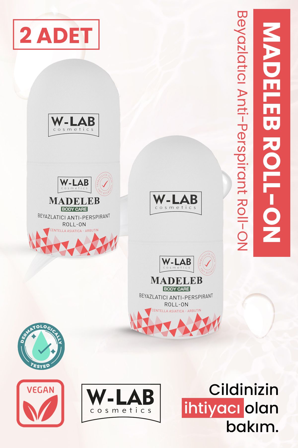 W-Lab Kozmetik Madeleb Roll On 50 ml 2 li Set