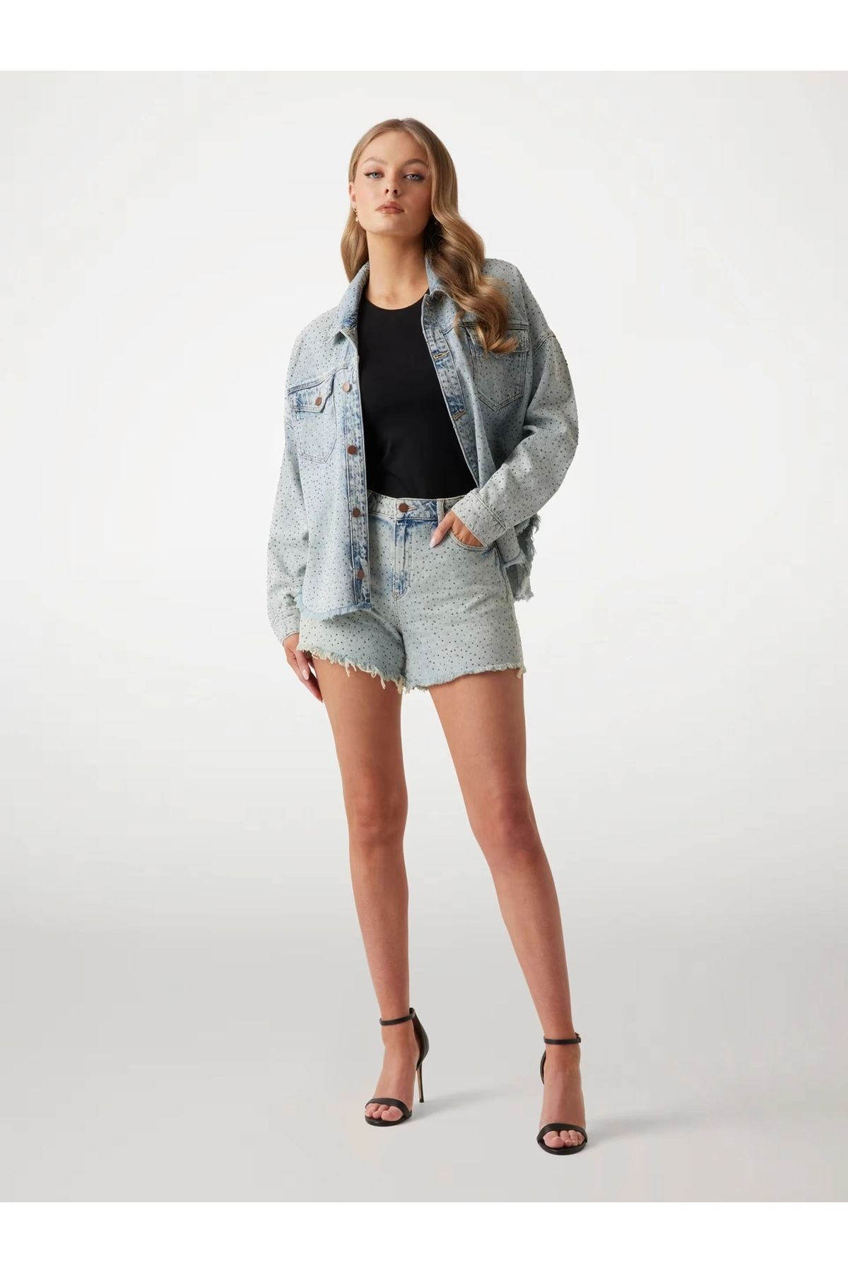 Guess Relaxed Mıdı Short Kadın Mavi Şort W5gd74d5lq2-grbg