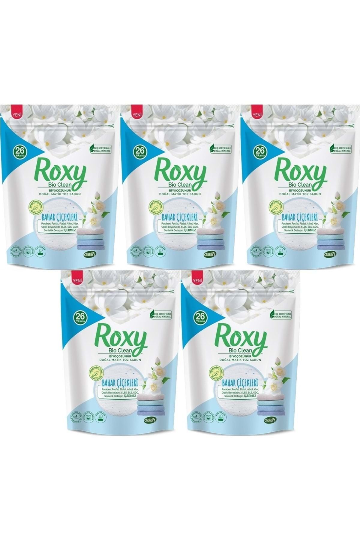 Dalan Roxy Bio Clean Matik Sabun Tozu 800gr Bahar Çiçekleri (5 Lİ SET) (130 YIKAMA)