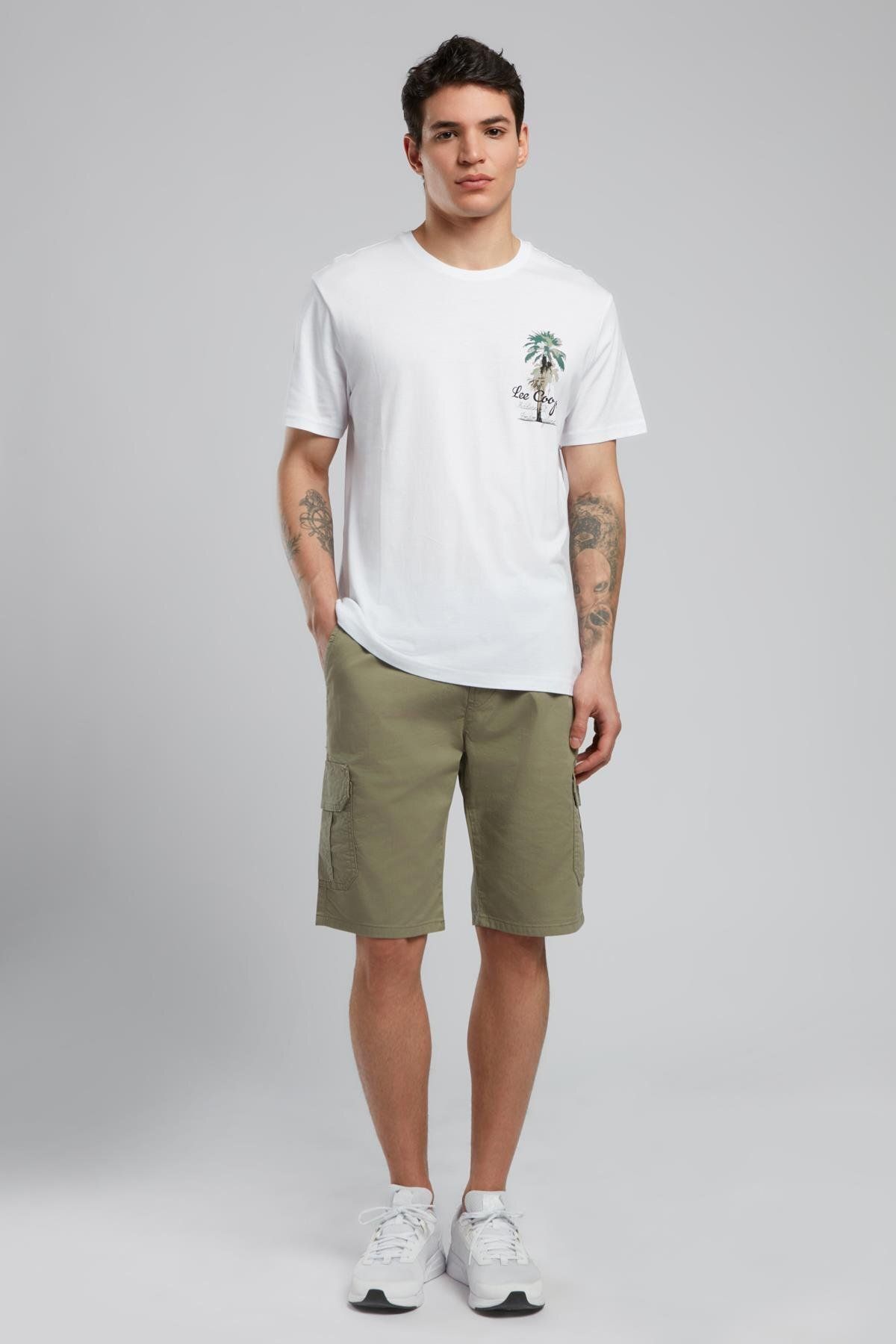 Lee Cooper Jogger Cargo Erkek Dokuma Şort Haki