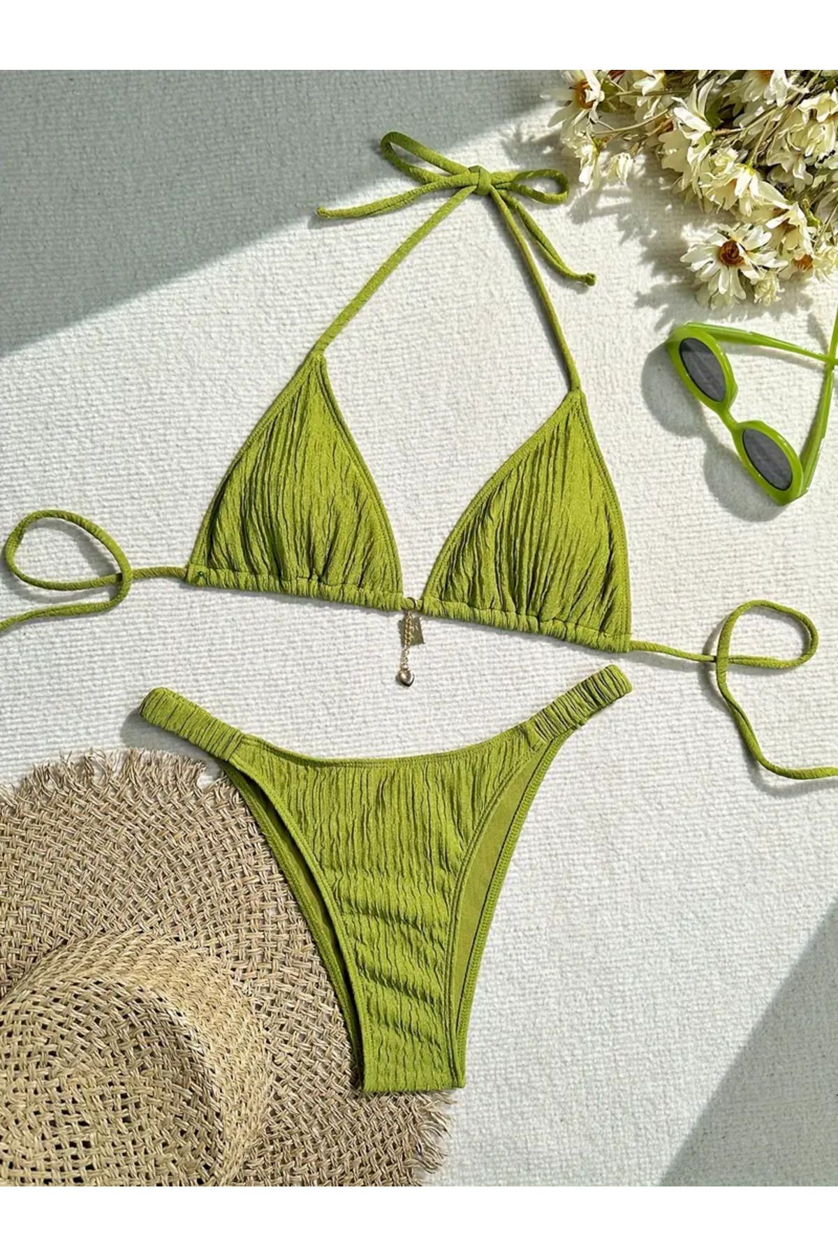 İthal Kadın Yeşil Bikini Takımı