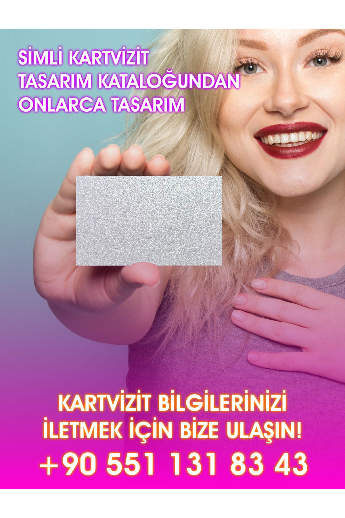 Baytekin Kartvizit Simli - Hızlı Baskı - 100 adet - 300gr