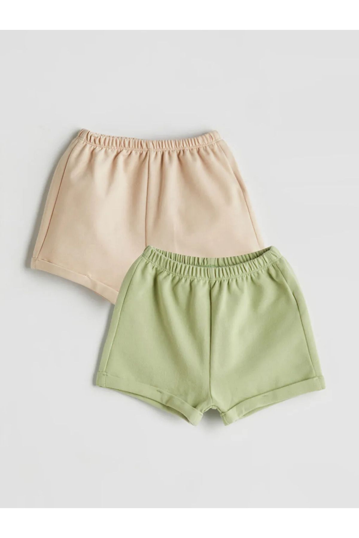 LC Waikiki LCW baby Bej Beli Lastikli Erkek Bebek Şort 2'li