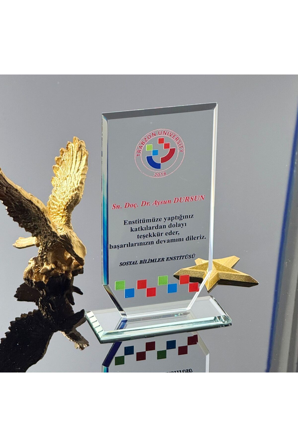 MERTKRİSTAL Kişiye Ve Kurumlara Özel Kristal Cam Plaket Plaket P119 - Minimum 10 Adet Ve Üzeri