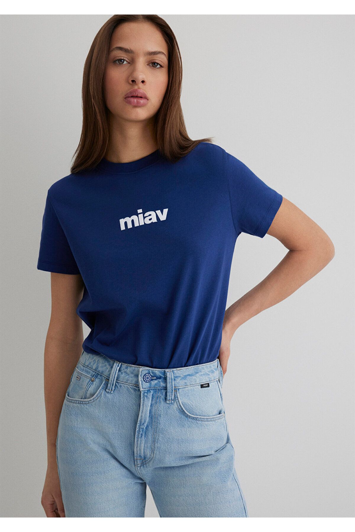 Mavi Miav Baskılı Lacivert Tişört Regular Fit / Normal Kesim 1610622-70722