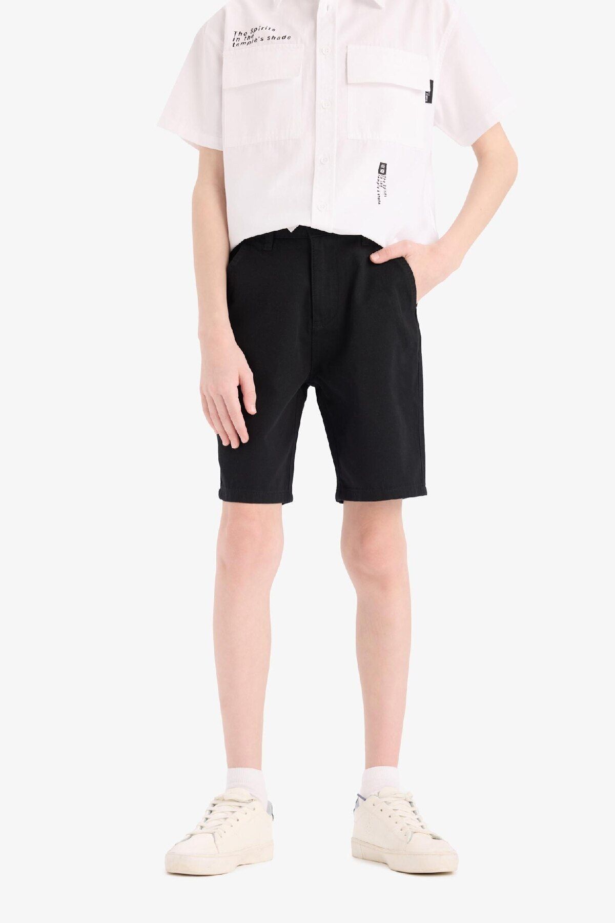 Defacto Erkek Çocuk Cepli Basic Düz Gabardin Şort C2955A825SM