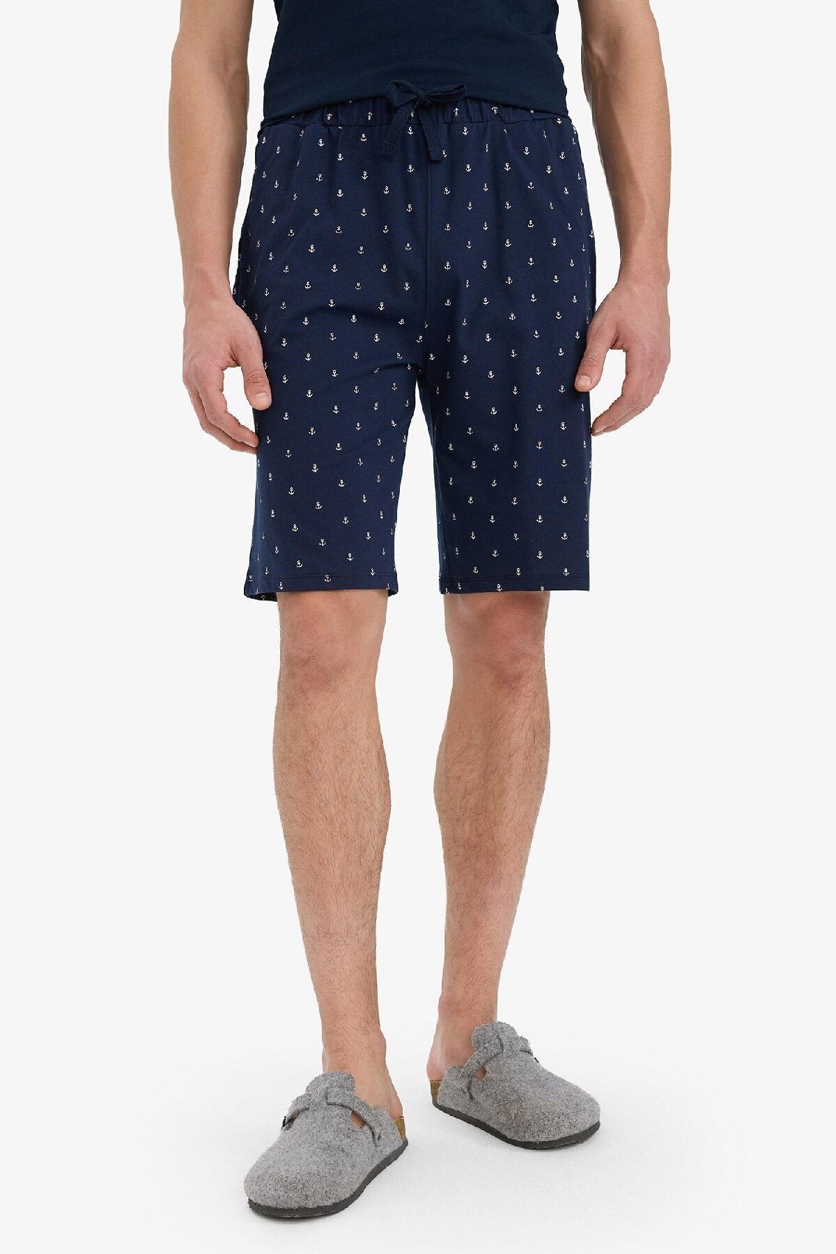 Defacto Regular Fit Desenli Cepli Şort Pijama Altı E0513AX25SM