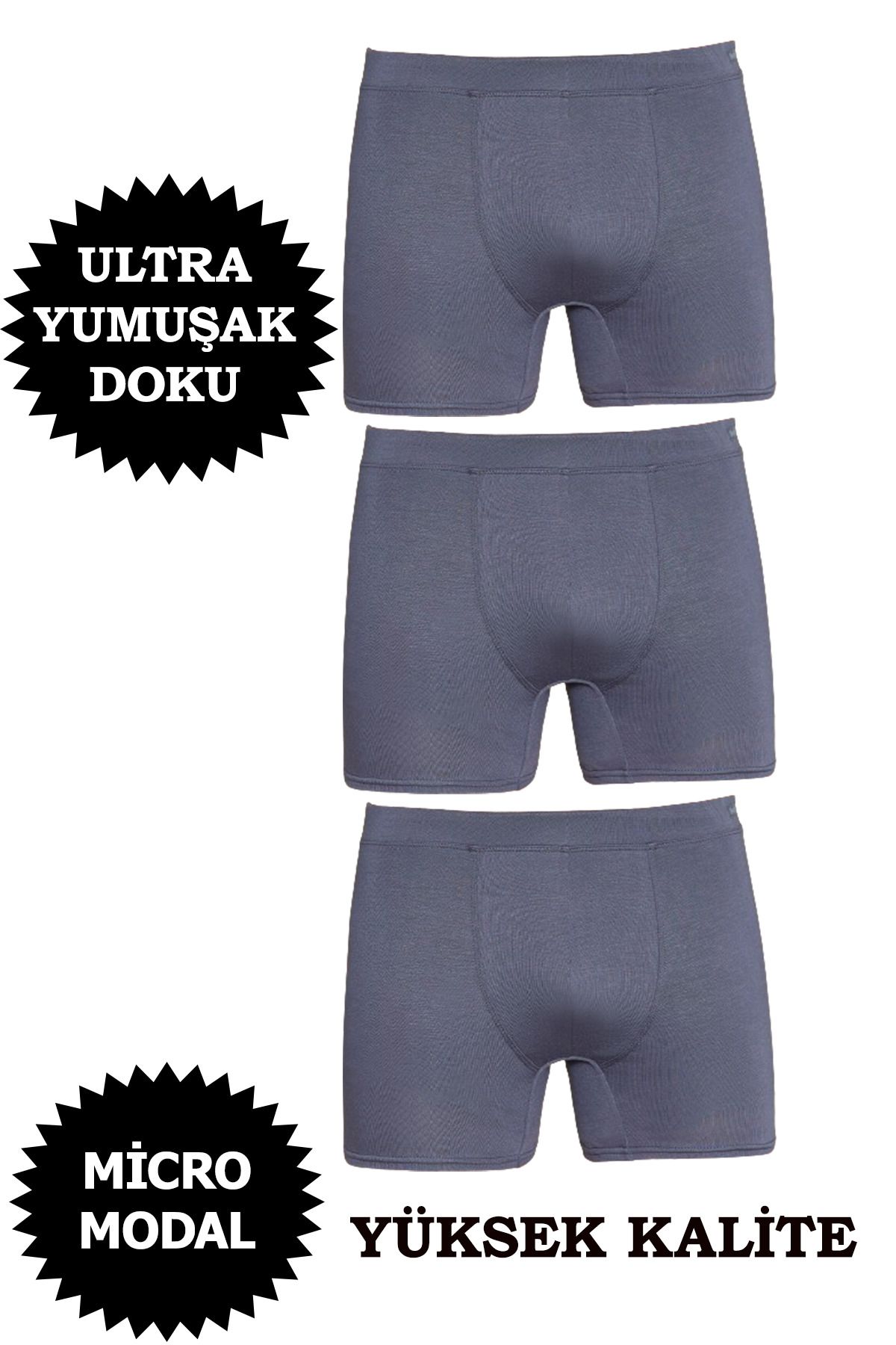Berrak ERKEK MICRO MODAL YÜKSEK KALİTE BOXER 3'LÜ PAKET