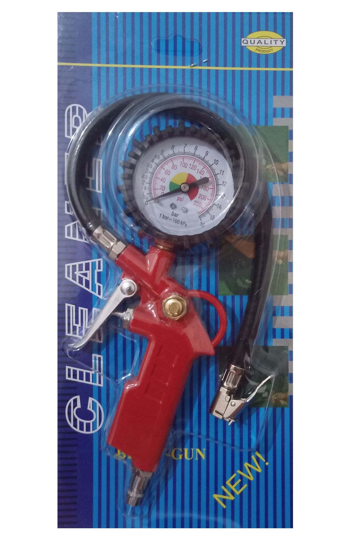 Sub Tech Saatli Hava Ölçme, Lastik Şişirme Tabancası 0-16 Bar Basınçlı
